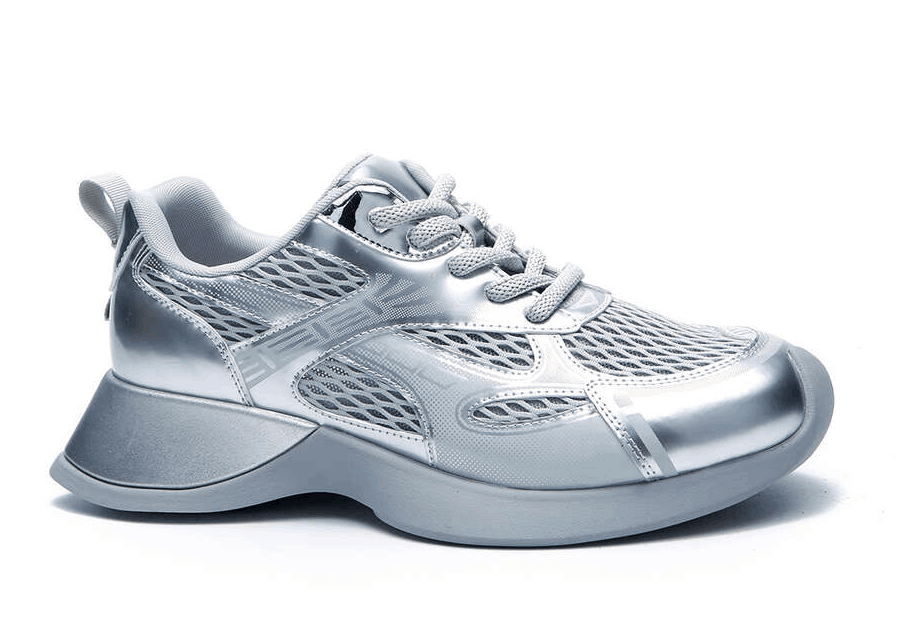 Silver Cushioned Running Shoes